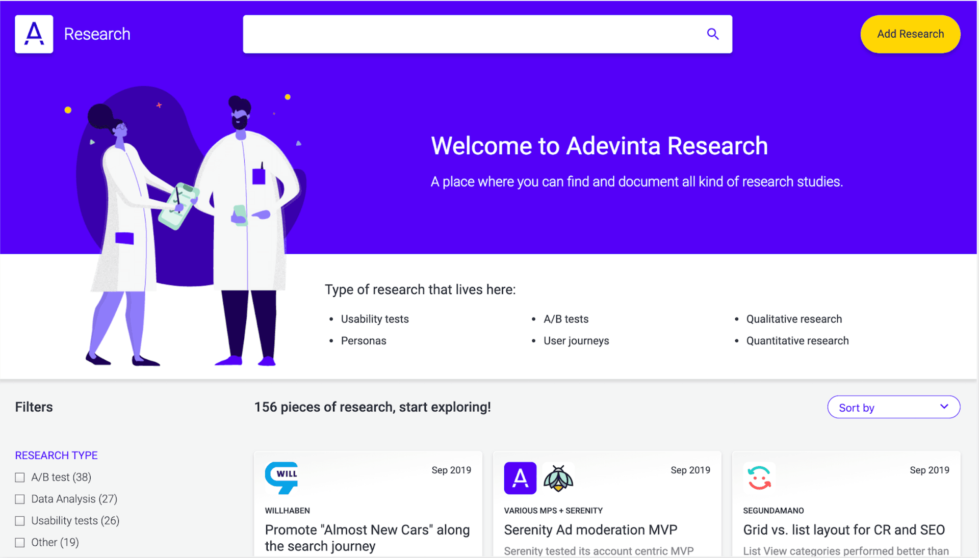 Web del repositorio de estudios de investigación de Adevinta